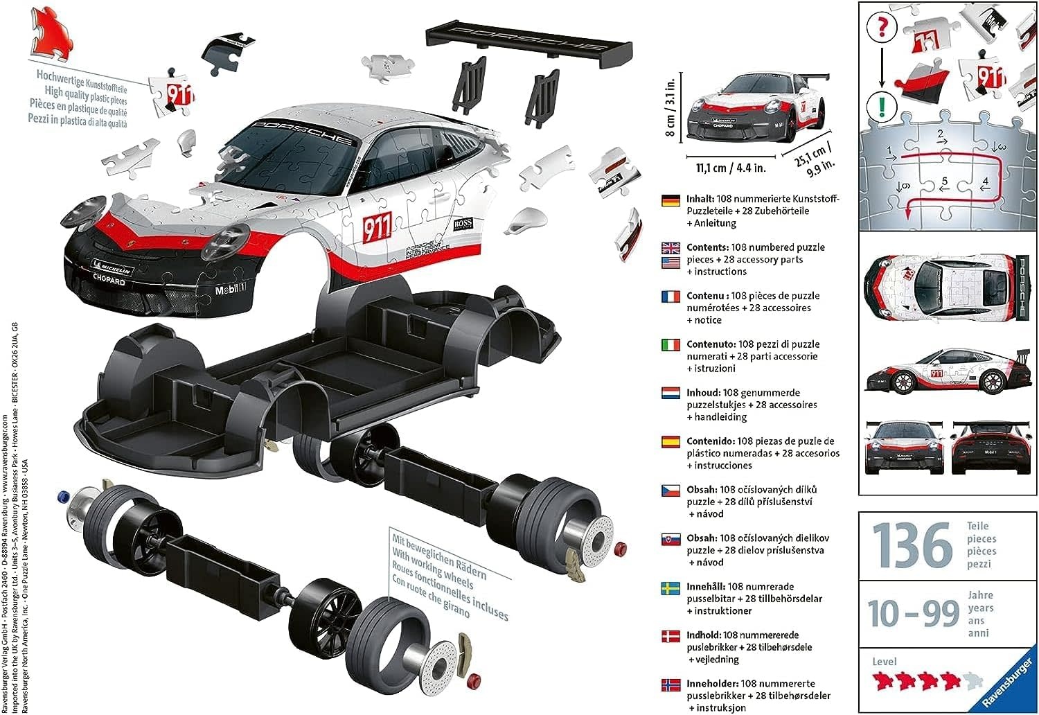 Ravensburger Ravensburger Puzzle 3D Porsche 911 GT3 Cup