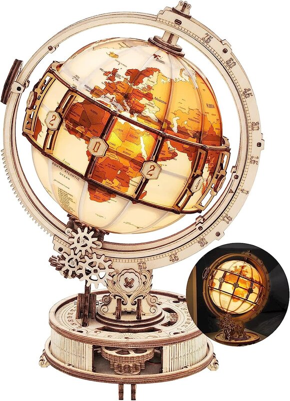 Rokr Wood Gears Luminous Globe
