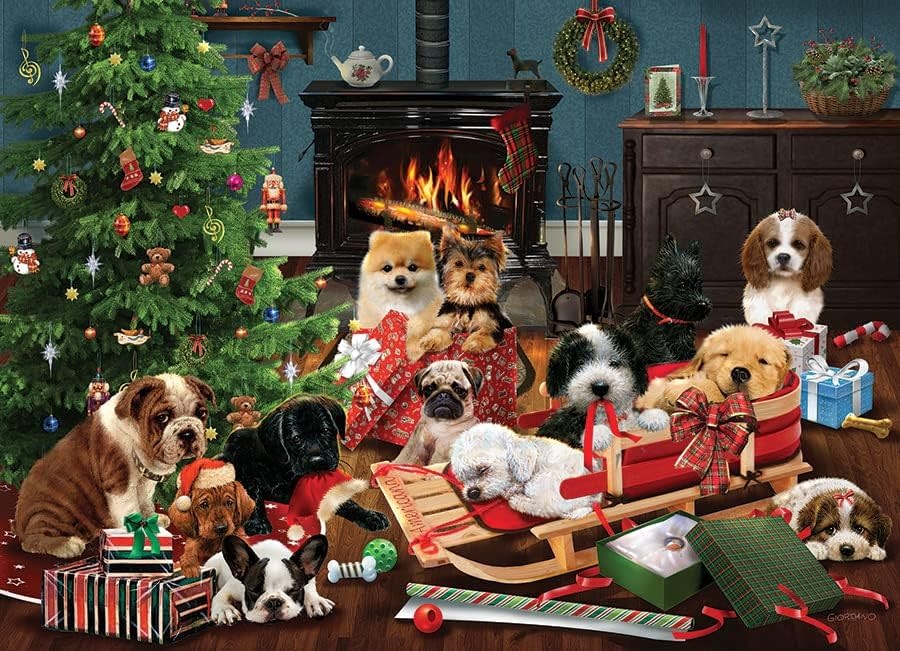 Cobble Hill Puzzles Cobble Hill Puzzle 1000pc Christmas Puppies