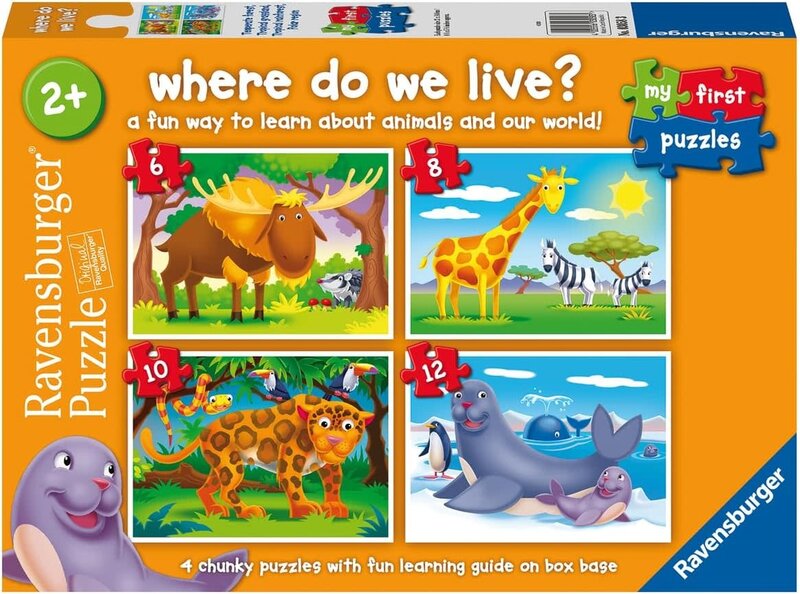 Ravensburger My First Puzzles 6, 8, 10, 12 pc Where Do We Live?