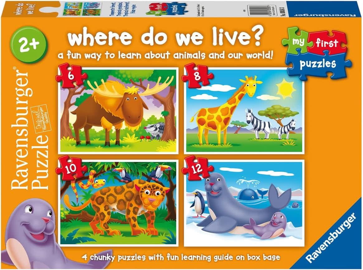 Ravensburger My First Puzzles 6, 8, 10, 12 pc Where Do We Live?