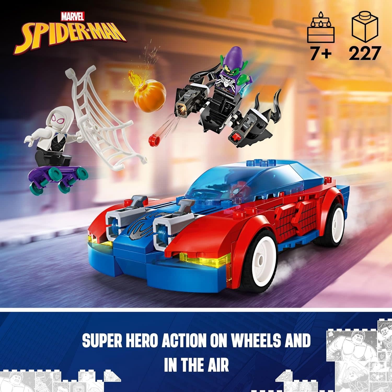 Lego Lego Marvel Spiderman Race Car & Venom Green Goblin