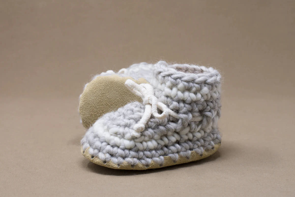 Padraig Cottage Padraig Cottage Slippers Newborn Stripe Grey