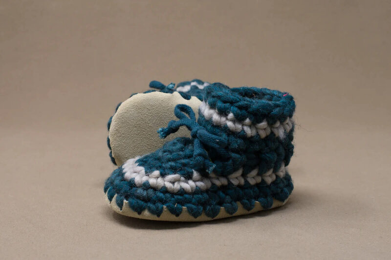 Padraig Cottage Padraig Cottage Slippers Baby Size 3 (3mths) Stripe Forest