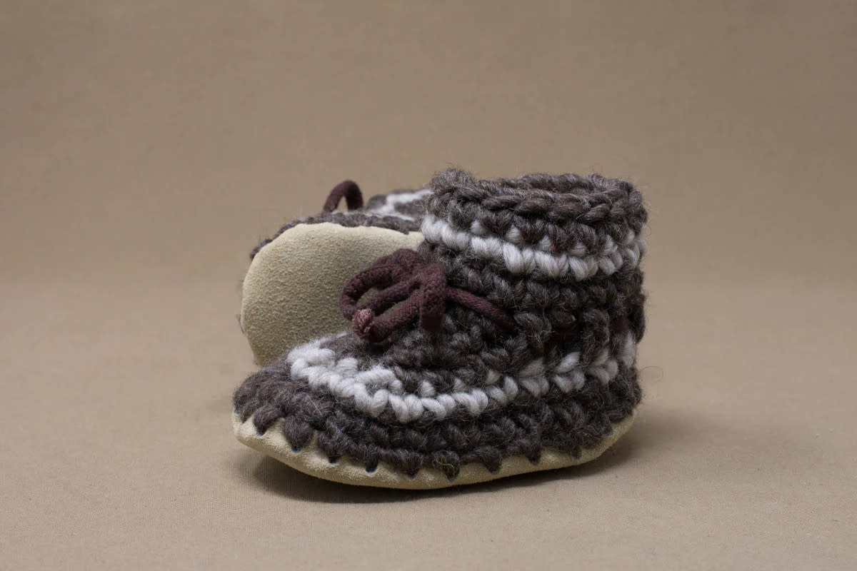 Padraig Cottage Padraig Cottage Slippers Baby Size 5 (1 Year) Stripe Brown