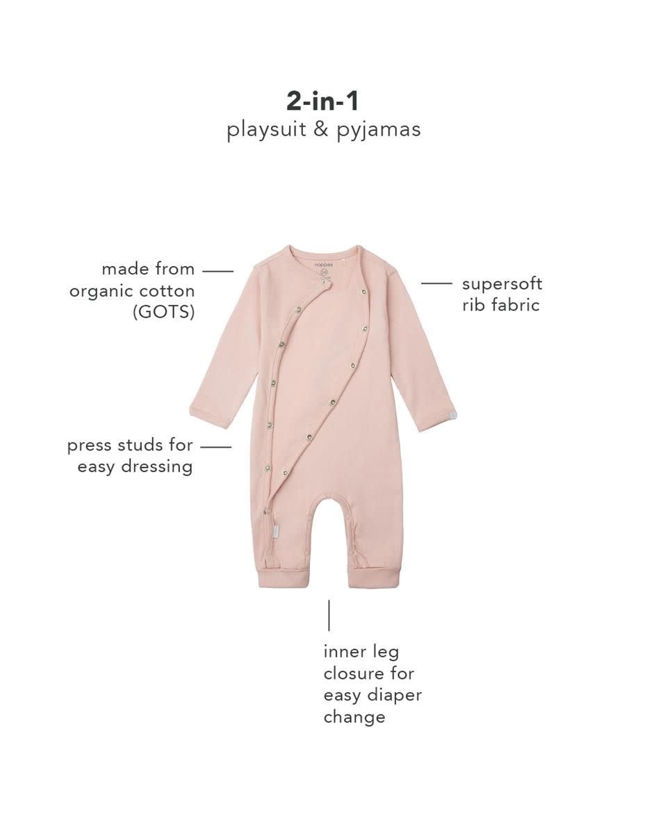 Noppies Unisex Playsuit Nevis Long Sleeve Rose Smoke Size 62 (2-4 months)