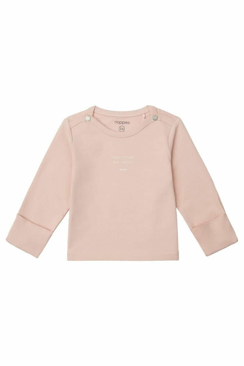 Noppies Unisex Tee Neisse Long Sleeve Rose Smoke Size  68  (4-6 months)