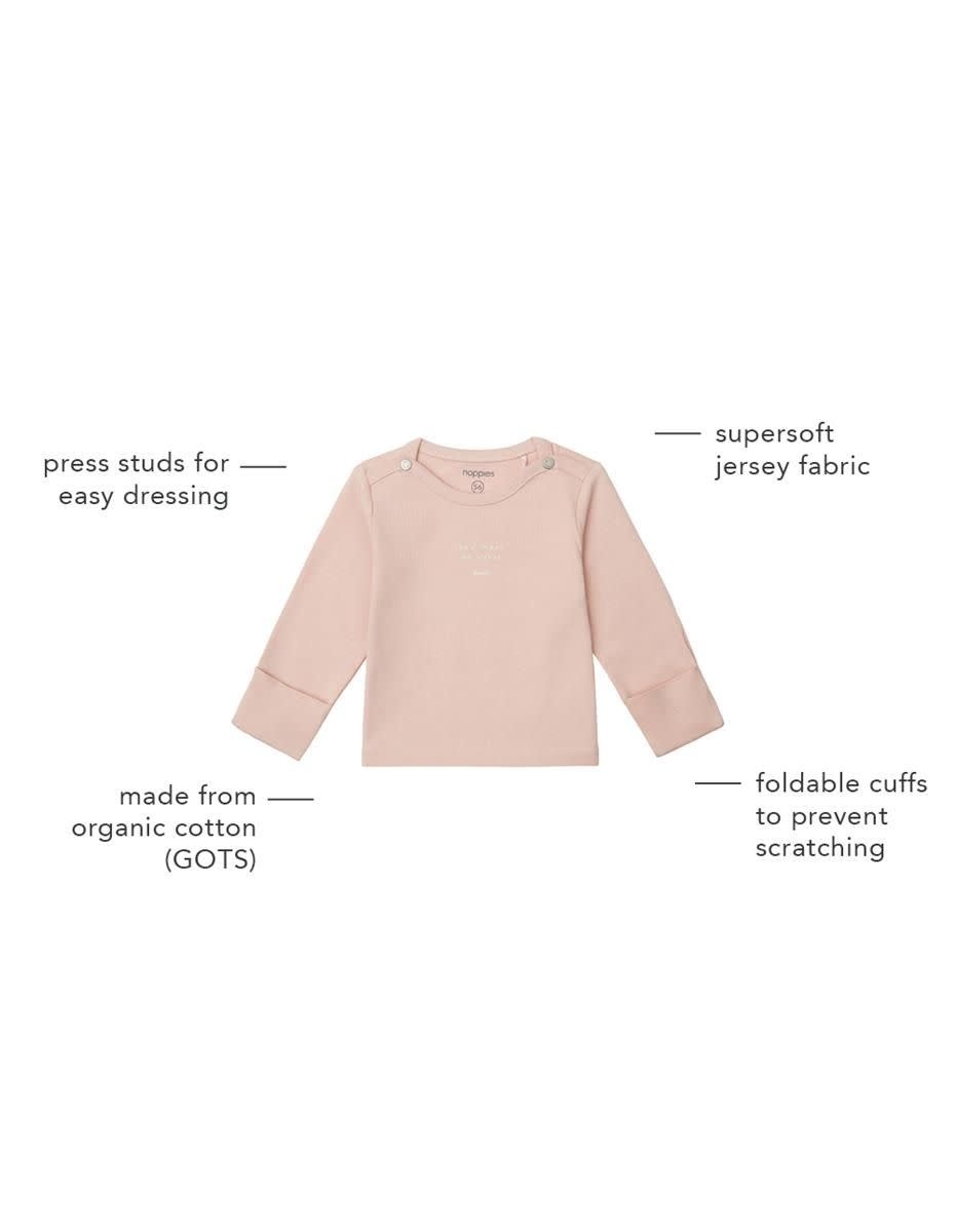 Noppies Unisex Tee Neisse Long Sleeve Rose Smoke Size  68  (4-6 months)