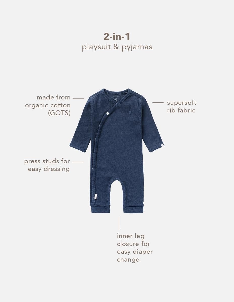 Noppies Playsuit Rib Nevis Navy Size 56  (1-2 months)
