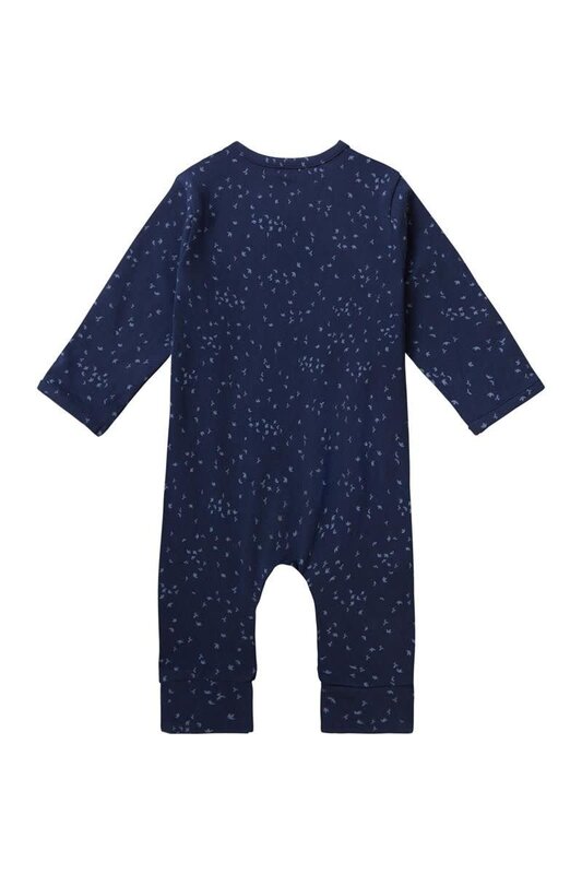 Noppies Unisex Playsuit Nuuk Long Sleeve Allover Print Black Iris Size 56 (1-2 months)