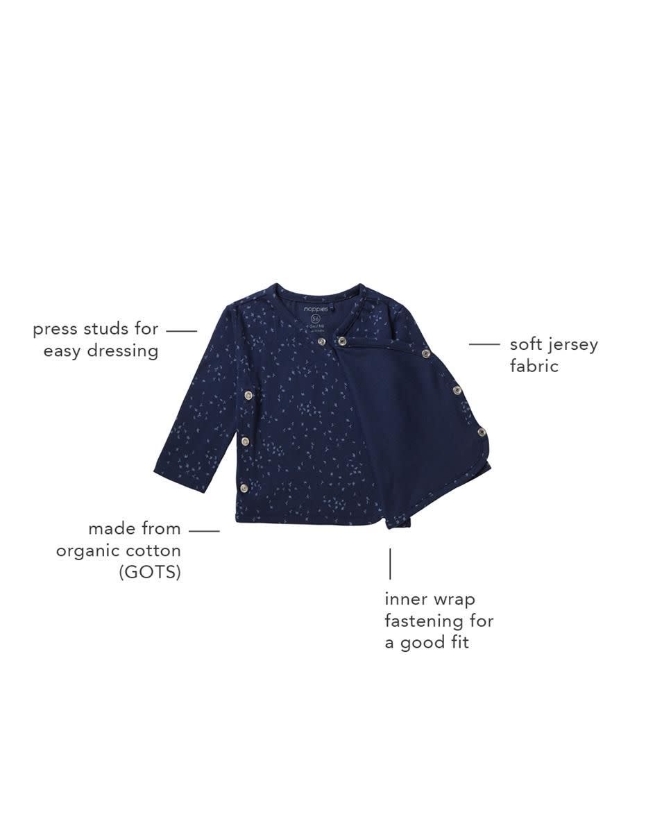 Noppies Unisex Tee Wrap Nantes Long Sleeve Black Iris Size 56 (1-2 months)