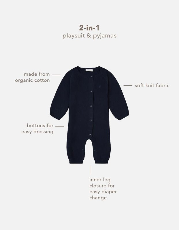 Noppies Unisex Playsuit Monrovia Long Sleeve Navy Size 68 (4-6months)