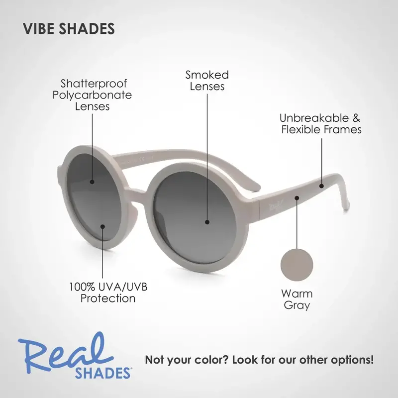Real Shades Unbreakable Sunglasses Vibe Warm Grey 0+