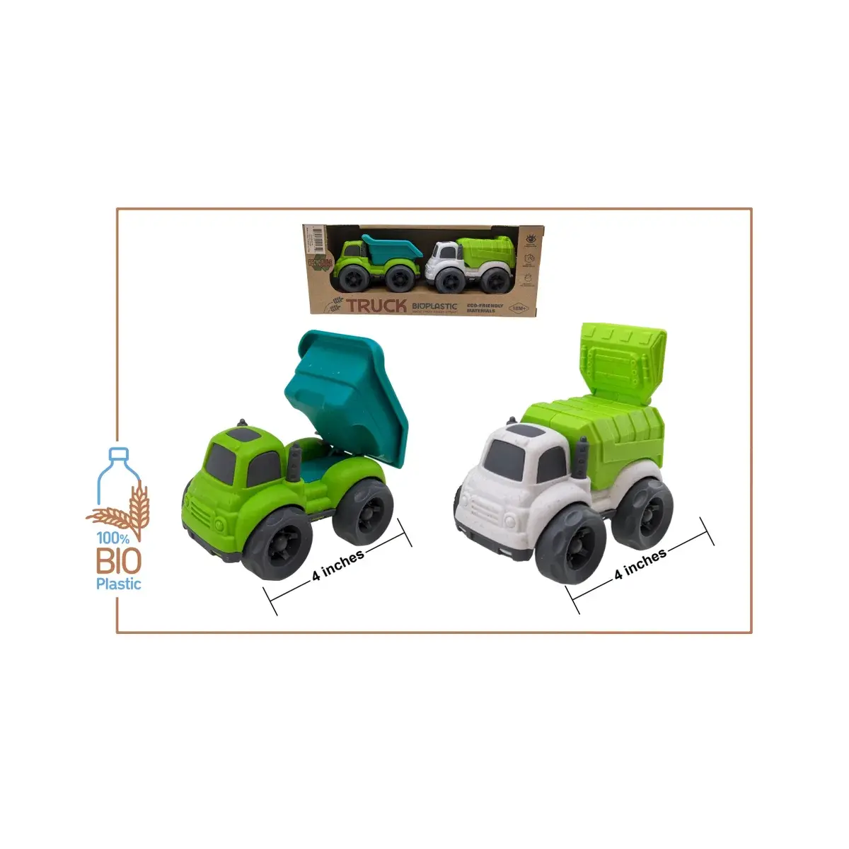 Bio Plastic 2 x 4" Trucks