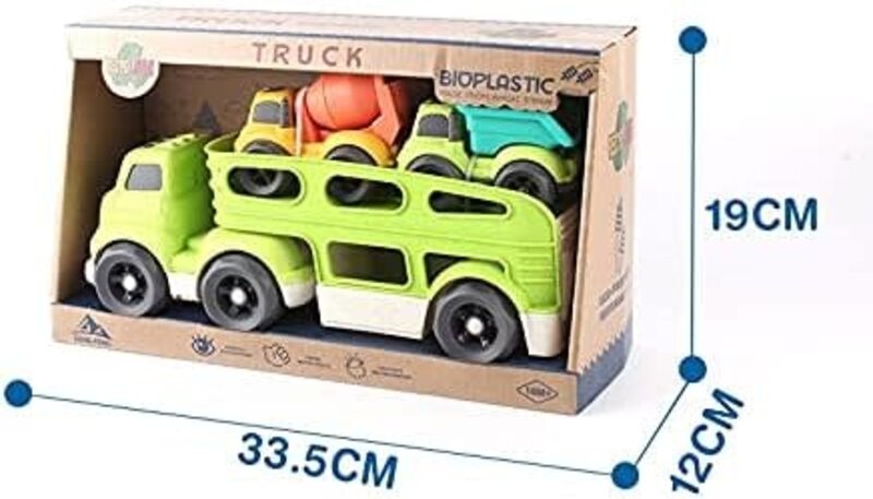 Bio Plastic 12" Construction Truck & 2 Lil Trucks