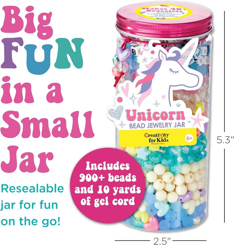 Creativity for Kids Creativity for Kids Bead Jewelry Jar Unicorn