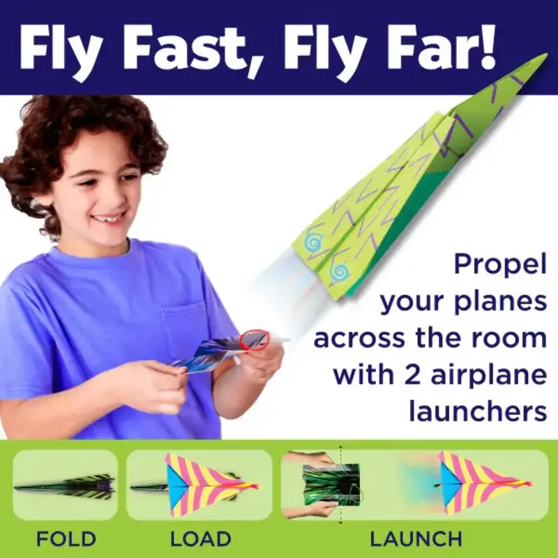 Creativity for Kids Creativity for Kids Stunt Squadron Neon Glow Paper Airplanes