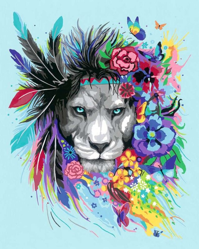 CreArt Painting by Numbers Boho Lion