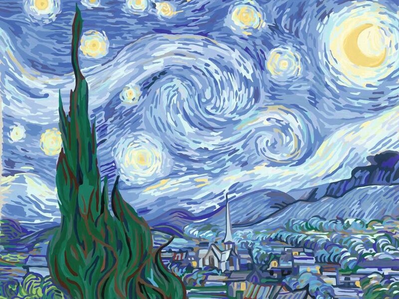 CreArt Adult 30 x 40 cm  Painting by Numbers Monet Starry Night