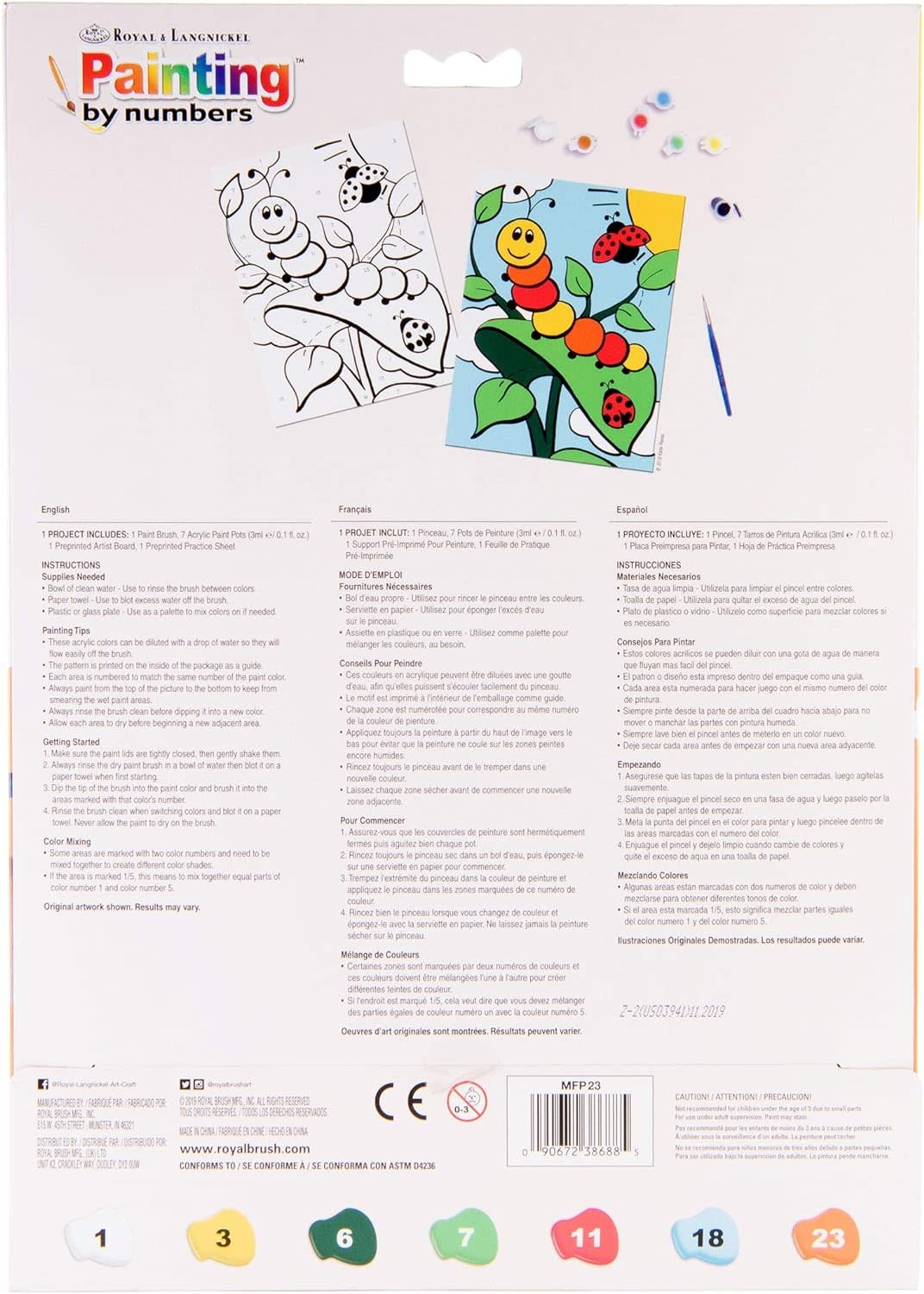 Paint by Numbers My First Caterpillar and Ladybugs