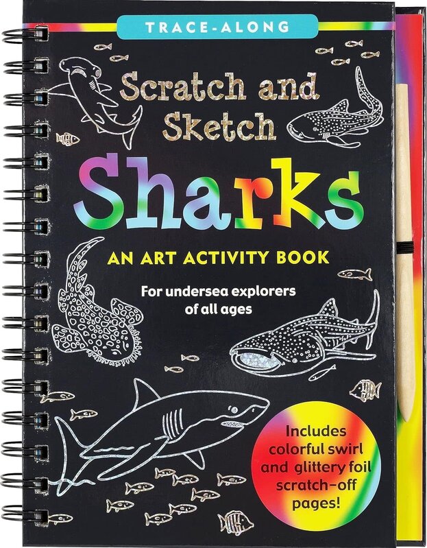 Peter Pauper Scratch and Sketch Extreme Trace Along Book Sharks