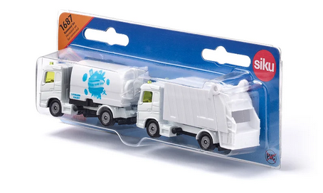 Siku Siku Die Cast Municipal Sweeper & Garbage Truck
