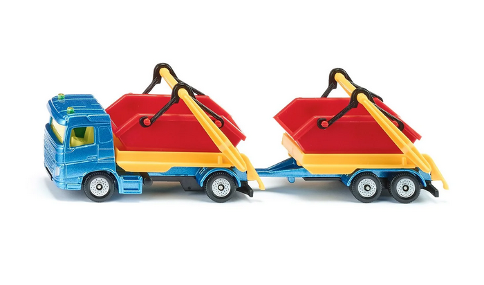 Siku Siku Die Cast Truck with Skip and Trailer