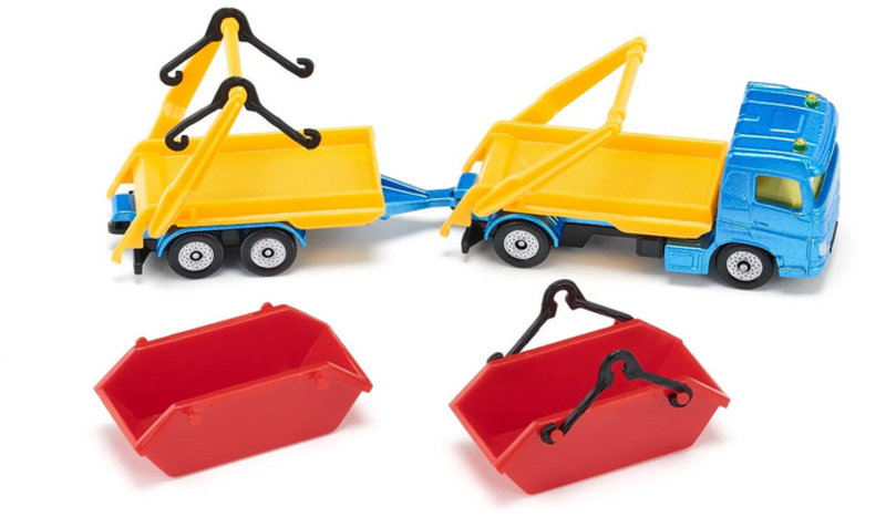 Siku Siku Die Cast Truck with Skip and Trailer