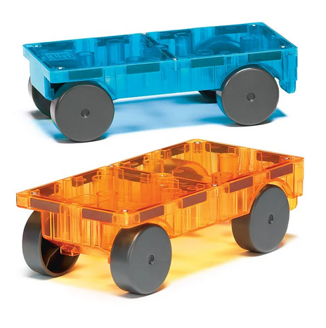 Magna-Tiles Cars 2-Piece Expansion Set Blue & Orange
