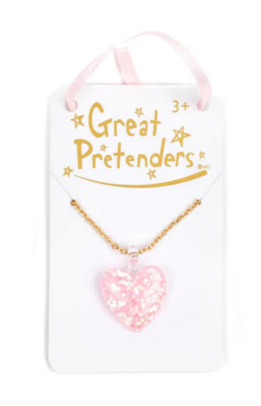 Great Pretenders Glitter Heart Necklace