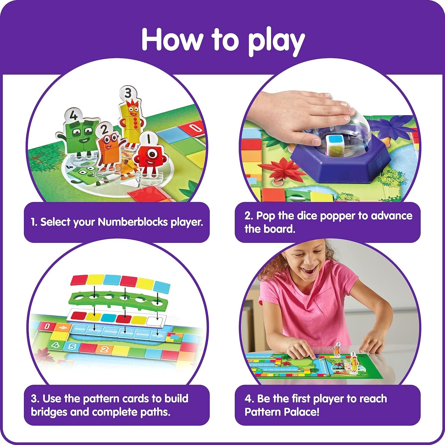 hand2mind NumberBlocks Race to Pattern Palace Game