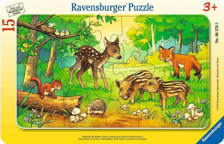 Ravensburger Frame Puzzles 15pc Animal Babies of the Forest
