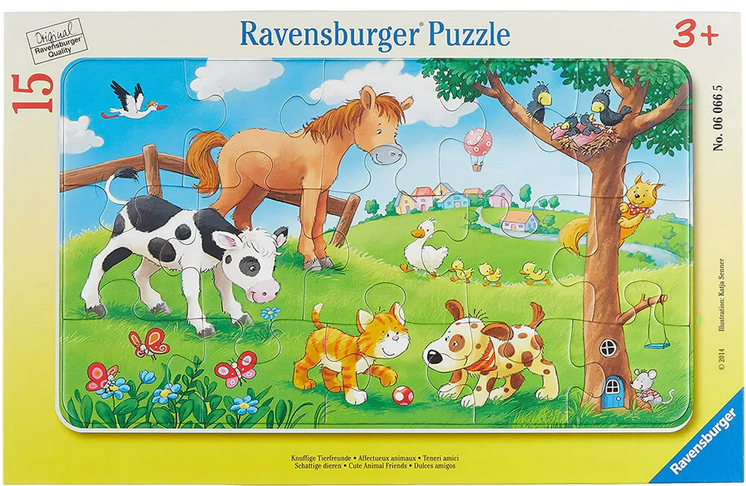 Ravensburger Frame Puzzles 15pc Cute Animal Friends