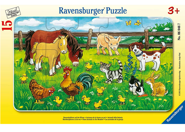 Ravensburger Frame Puzzles 15pc Farm Animals in the Meadow