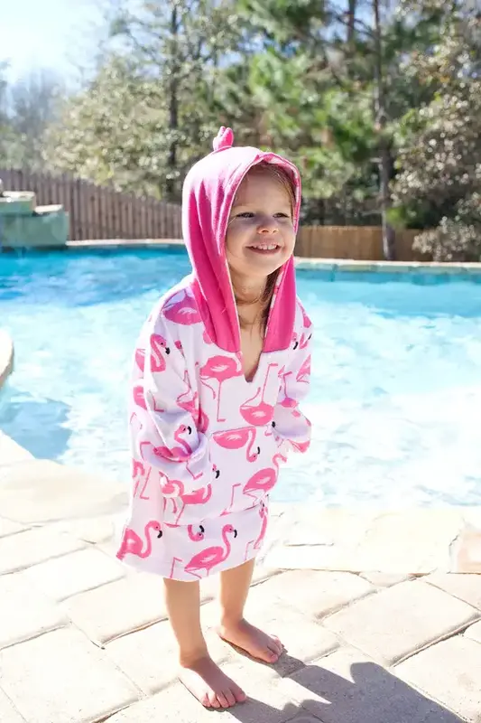 Zoocchini Terry Swim Coverup UPF50 + Flamingo 0 - 12M