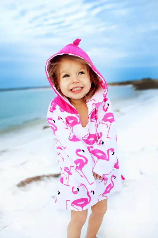 Zoocchini Terry Swim Coverup UPF50 + Flamingo 0 - 12M
