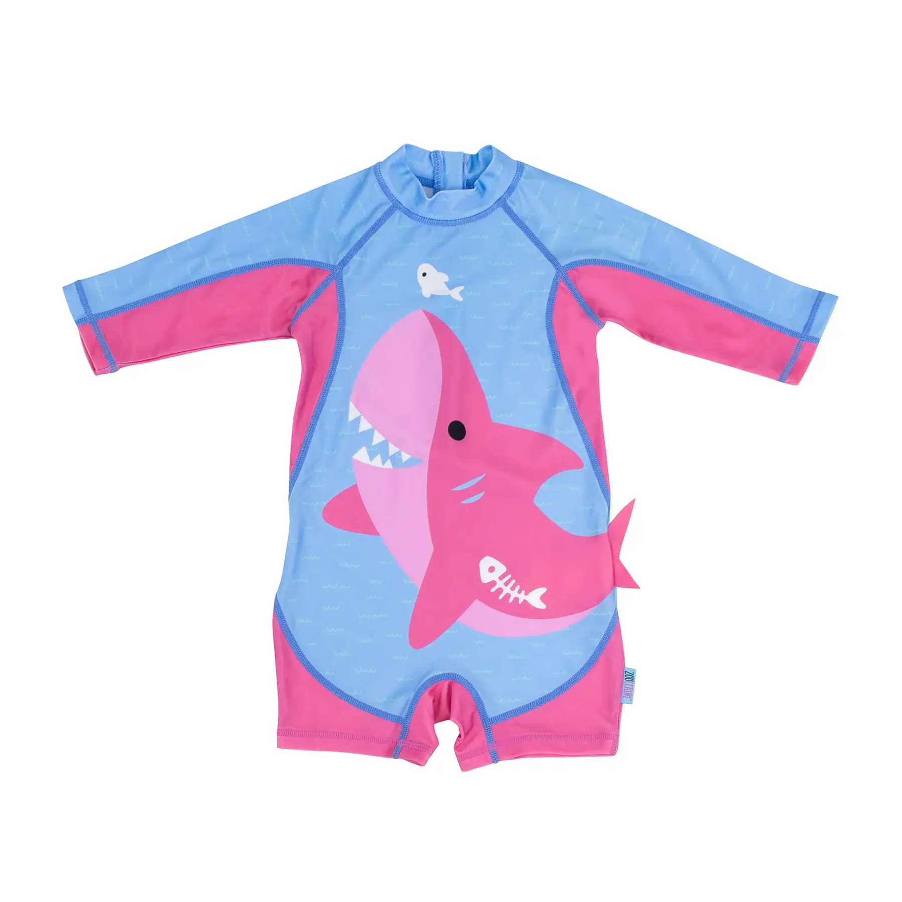 Zoocchini One Piece Swimsuit Sophie the Shark UPF50 + Rashguard Size 12 - 24M
