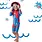 Zoocchini One Piece Swimsuit Blue Shark UPF50 + Rashguard Size 2-3 years