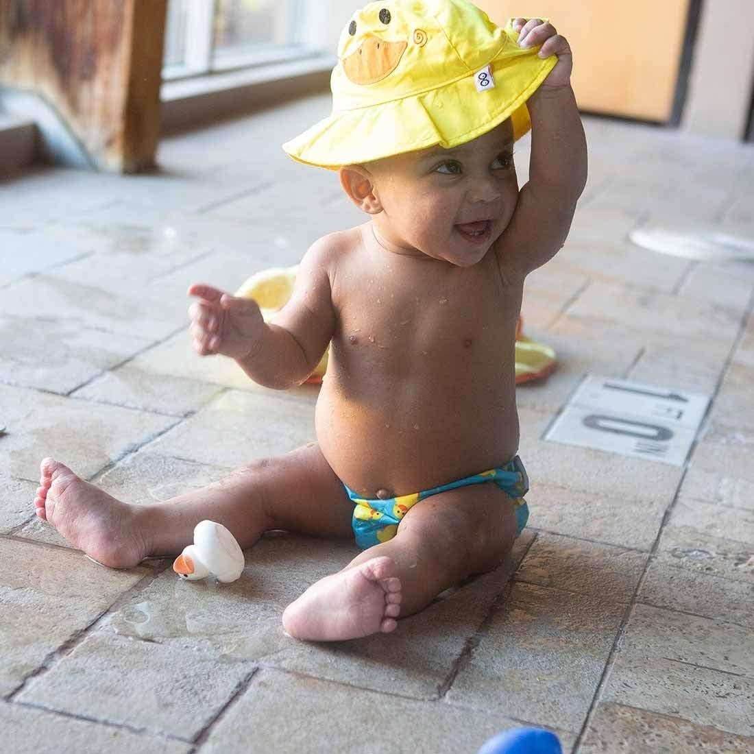Zoocchini Baby Swim Diaper & Sun Hat UPF50 + Duck 3 - 6M