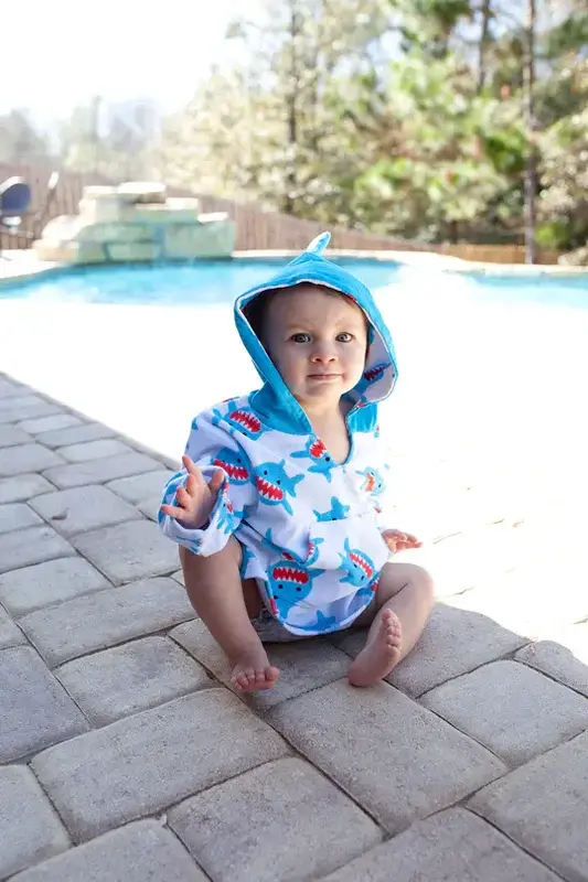 Zoocchini Terry Swim Coverup UPF50 + Shark 0 - 12M