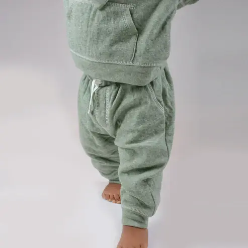 Juddlies Designs Breathe EZE 2 Piece Jogger Set Olive Fleck 3 - 6M