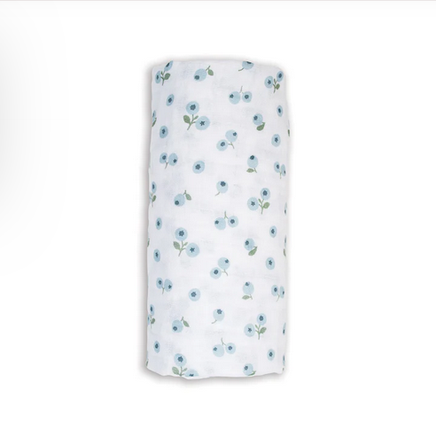 Swaddle Blanket Muslin Cotton Blueberries