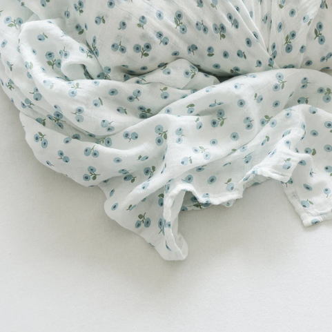 Swaddle Blanket Muslin Cotton Blueberries
