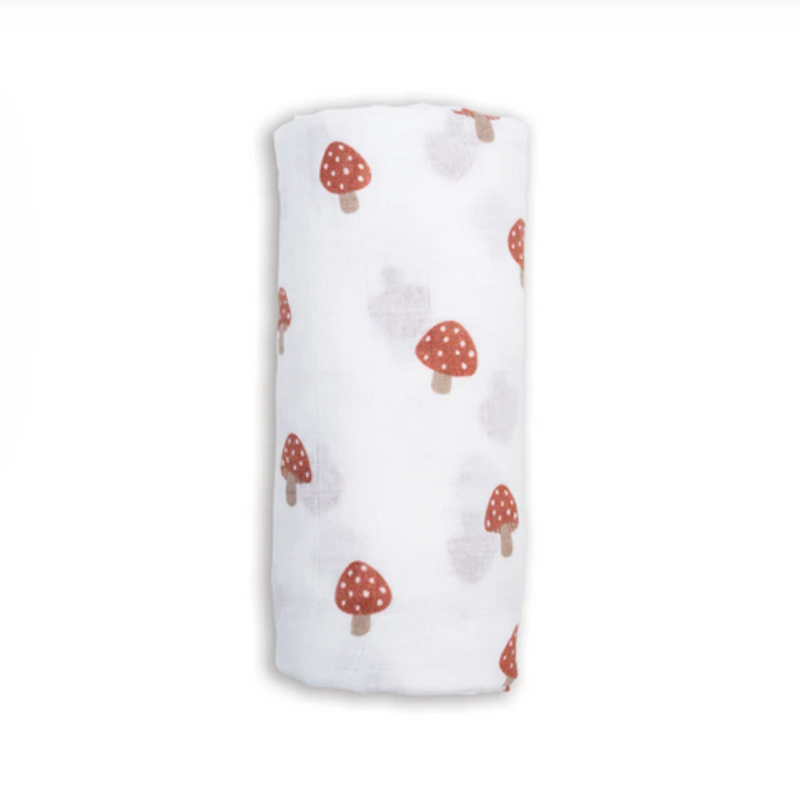 Swaddle Blanket Muslin Cotton Mushroom