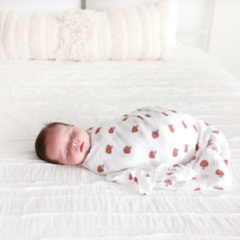 Swaddle Blanket Muslin Cotton Mushroom