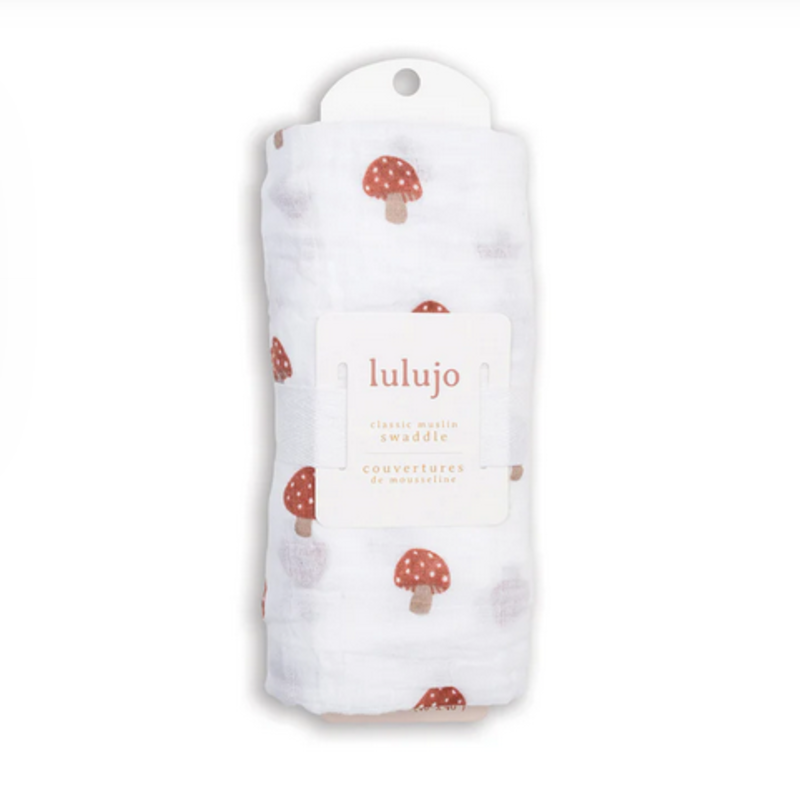 Swaddle Blanket Muslin Cotton Mushroom
