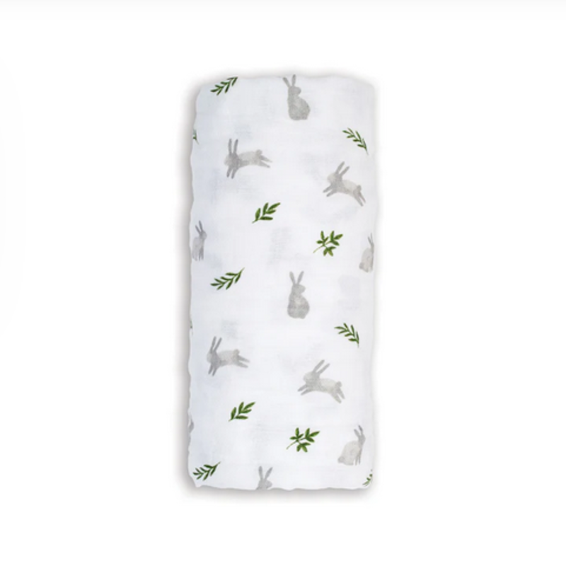 Lulujo Swaddle Blanket Muslin Cotton Bunnies
