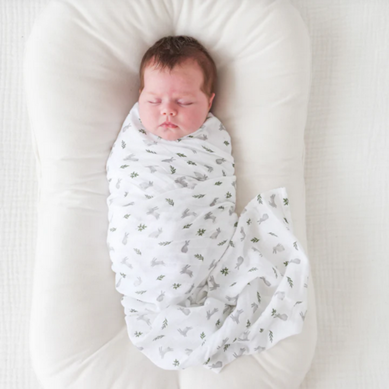Lulujo Swaddle Blanket Muslin Cotton Bunnies