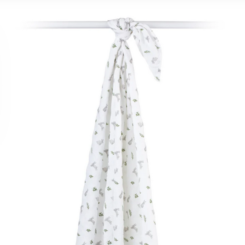 Lulujo Swaddle Blanket Muslin Cotton Bunnies