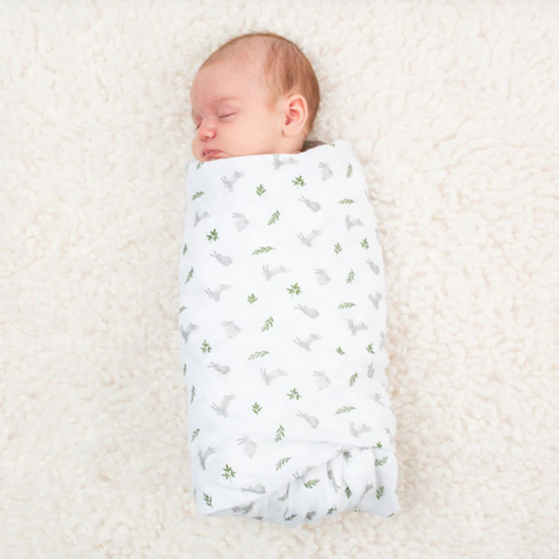 Lulujo Swaddle Blanket Muslin Cotton Bunnies